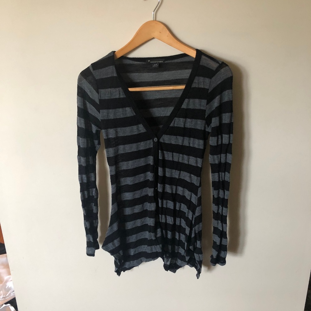 Striped button up cardigan